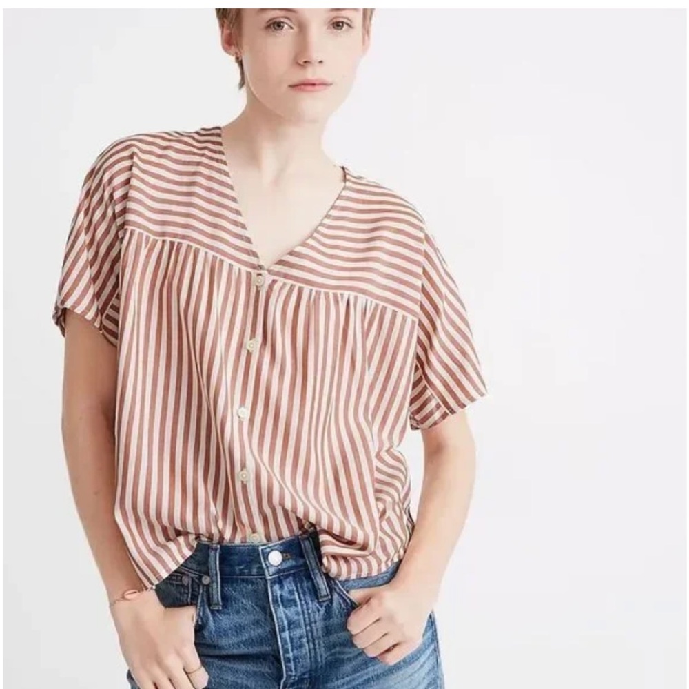 Madewell Rhyme Button Front In Stripe Play top